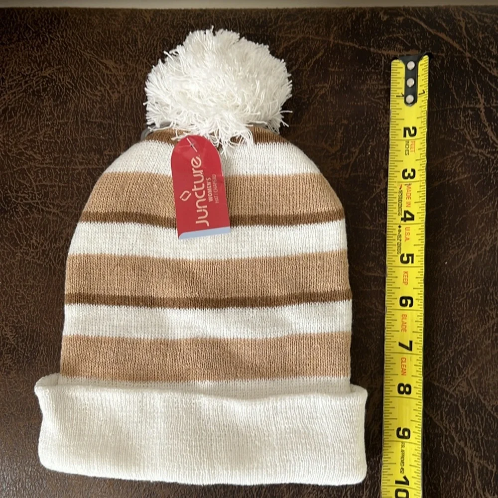 Juncture Women’s Striped Hat- Tan & White